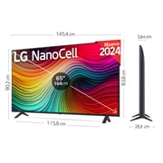 LG 65 pulgadas TV LG NANOCELL 4K serie NANO81  con Smart TV WebOS24, 65NANO81T6A