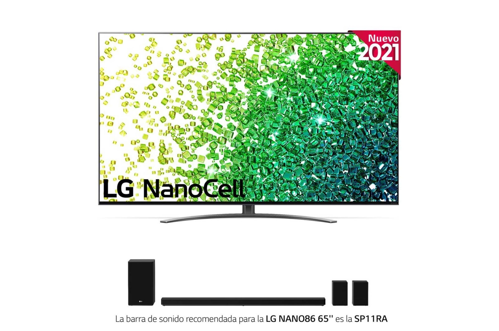 LG 4K NanoCell, SmartTV webOS 6.0, Procesador Inteligente 4K α7 Gen4 con AI, HDR Dolby Vision, DOLBY ATMOS [Clase de eficiencia energética F], 65NANO866PA