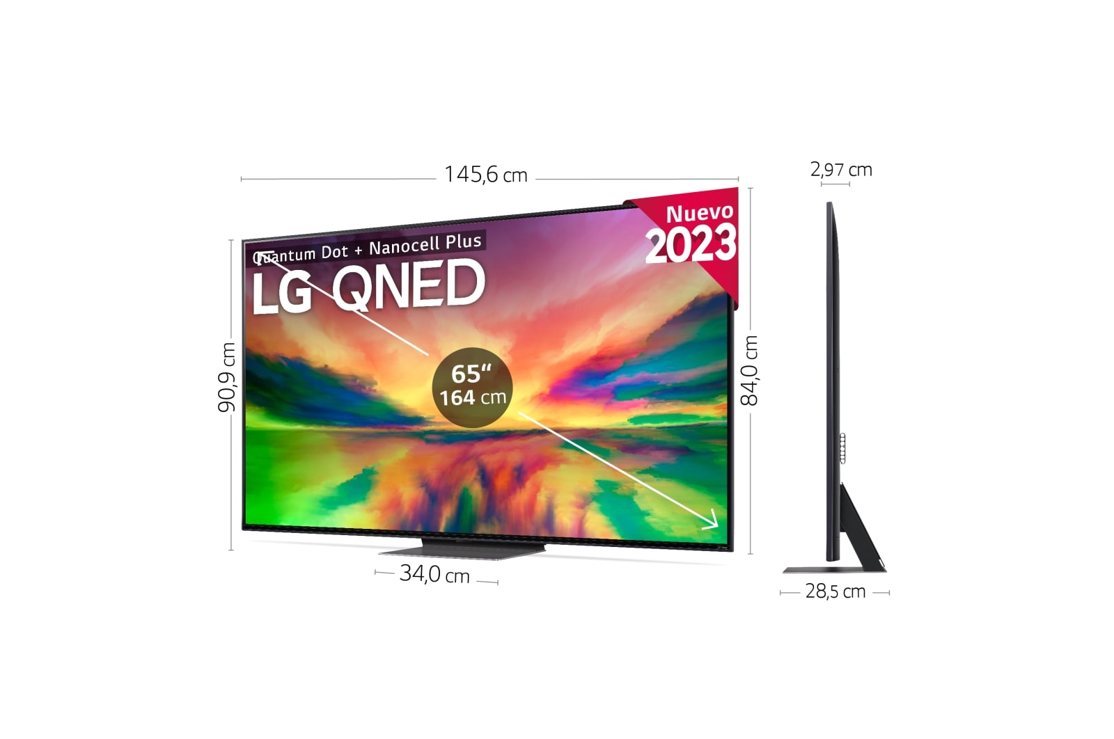 LG TV LG  QNED 4K de 65'' Serie 81, Procesador Gran Potencia, HDR10 / Dolby Digital Plus, Smart TV webOS23, perfecto para Gaming., 65QNED816RE