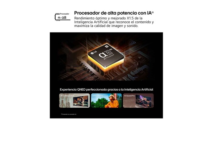 LG 65 pulgadas Smart TV LG AI QNED85 4K 2024, 65QNED85T6C