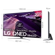 LG Televisor LG 4K QNED Mini LED, Procesador Inteligente de Gran Potencia 4K α7 Gen 5 con IA, compatible con el 100% de formatos HDR, HDR Dolby Vision y Dolby Atmos, Smart TV webOS22, perfecto para Gaming, 65QNED866QA