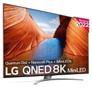 LG Televisor LG 8K QNED Mini LED, Procesador Inteligente de Máxima Potencia 8K α9 Gen 5 con IA, compatible con el 100% de formatos HDR, HDR Dolby Vision y Dolby Atmos, Smart TV webOS22, perfecto para Gaming., 65QNED996QB