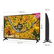 LG TV LG 4K UHD, SmartTV webOS 6.0, Procesador de Imagen 4K Quad Core, Gaming TV, Compatible HDR10 Pro y HLG [Clasificación energética G], 65UP75006LF