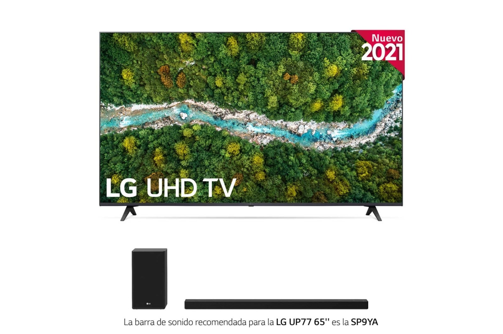 LG 4K UHD, SmartTV webOS 6.0, Procesador de Imagen 4K Quad Core [Clasificación energética G], 65UP77006LB