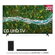 LG 4K UHD, SmartTV webOS 6.0, Procesador de Imagen 4K Quad Core [Clasificación energética G], 65UP77006LB