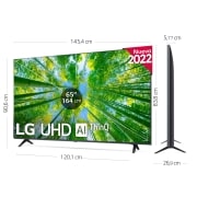 LG Televisor LG 4K UHD, Procesador de Gran Potencia 4K a5 Gen 5, compatible con formatos HDR 10, HLG y HGiG, Smart TV webOS22., 65UQ79006LA
