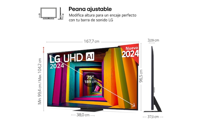 LG 65 pulgadas Smart TV LG UHD AI UT91 4K 2024, 65UT91006LA