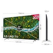 LG 4K UHD, SmartTV webOS 6.0, Procesador de Imagen 4K Quad Core [Clasificación energética G], 70UP77006LB