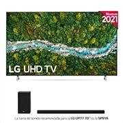 LG 4K UHD, SmartTV webOS 6.0, Procesador de Imagen 4K Quad Core [Clasificación energética G], 70UP77006LB