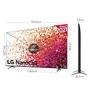 LG 4K NanoCell, SmartTV webOS 6.0, Procesador de Imagen 4k Quad Core [Clase de eficiencia energética G], 75NANO756PA