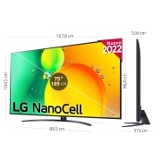 LG Televisor LG 4K Nanocell, Procesador de Gran Potencia 4K a5 Gen 5, compatible con formatos HDR 10, HLG y HGiG, Smart TV webOS22, 75NANO766QA