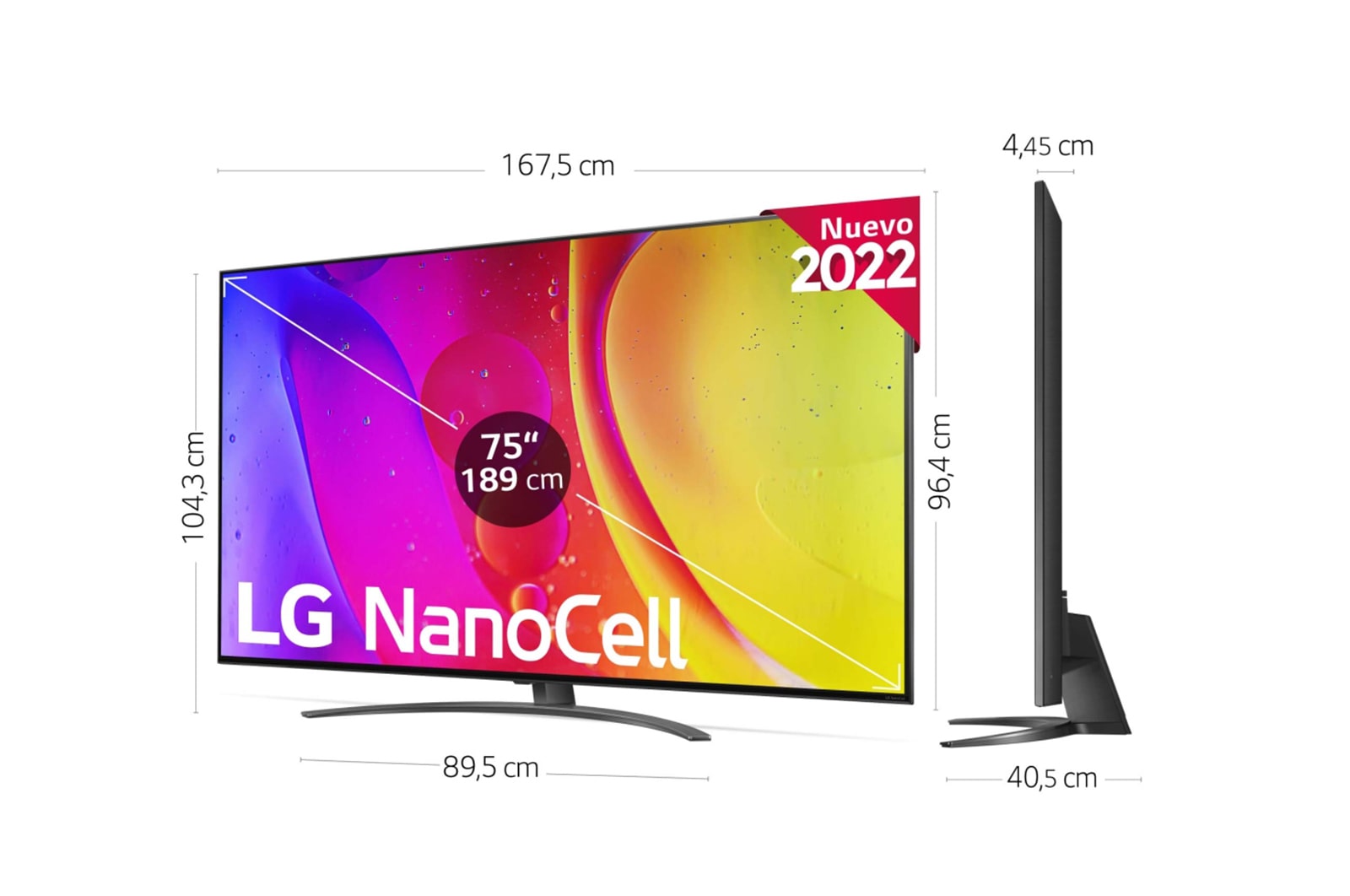 LG Televisor LG 4K Nanocell, Procesador de Gran Potencia 4K a5 Gen 5, compatible con formatos HDR 10, HLG y HGiG, Smart TV webOS22, 75NANO816QA