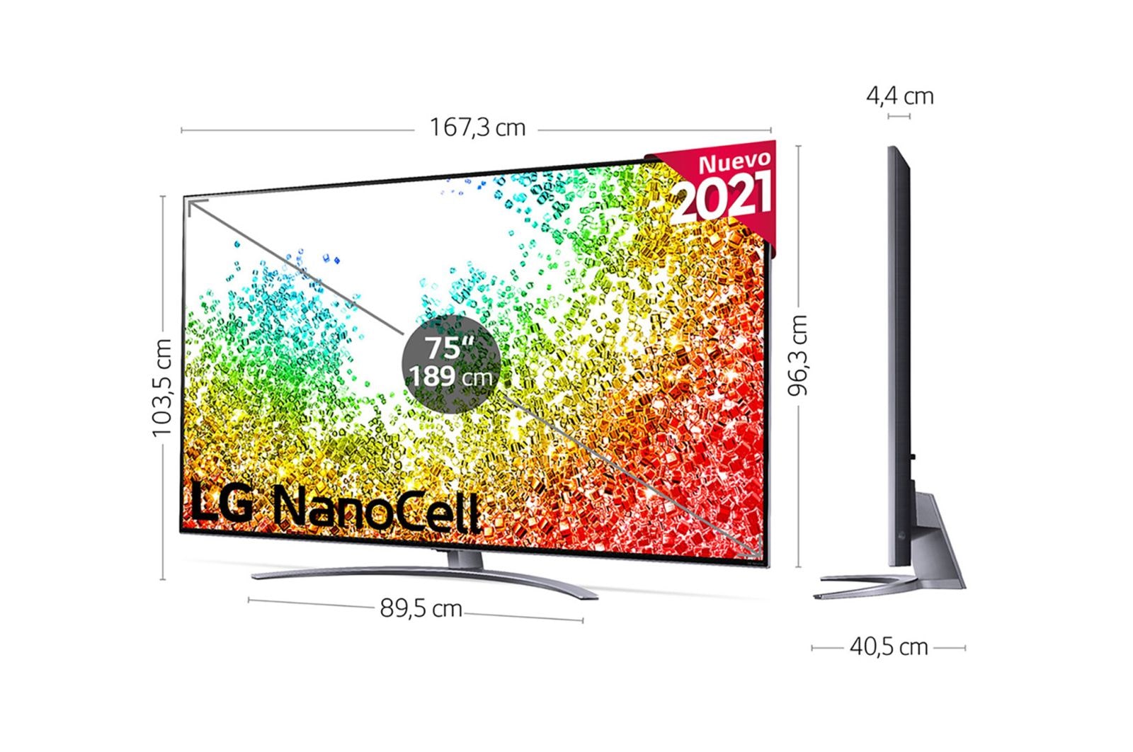 LG 8K NanoCell, SmartTV webOS 6.0, Procesador Inteligente 8K α9 Gen4 con AI, HDR Dolby Vision, DOLBY ATMOS [Clase de eficiencia energética G], 75NANO966PA