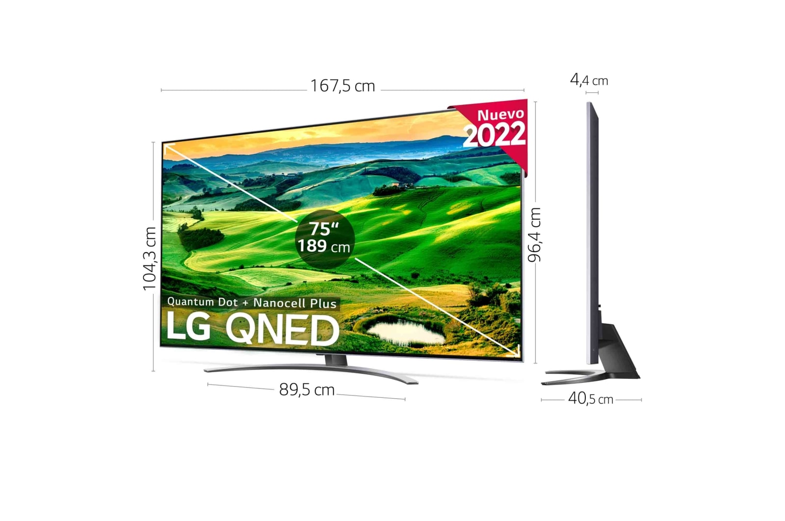 LG Televisor LG 4K QNED, Procesador Inteligente de Gran Potencia 4K a7 Gen 5 con IA, compatible con formatos HDR 10, HLG, HGiG, Smart TV webOS22, perfecto para Gaming, 75QNED816QA