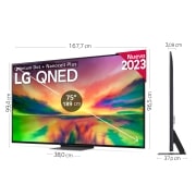 LG TV LG  QNED 4K de 75'' Serie 81, Procesador Gran Potencia, HDR10 / Dolby Digital Plus, Smart TV webOS23, perfecto para Gaming., 75QNED816RE
