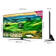 LG Televisor LG 4K QNED, Procesador Inteligente de Gran Potencia 4K a7 Gen 5 con IA, compatible con formatos HDR 10, HLG, HGiG, Smart TV webOS22, perfecto para Gaming, 75QNED826QB