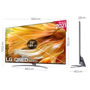 LG TV LG 4K QNED Mini LED, SmartTV webOS 6.0, Procesador Inteligente 4K α7 Gen4 con AI, Gaming Pro TV, Compatible con el 100% de formatos HDR, HDR Dolby Vision, DOLBY ATMOS, Eficiencia energética G, 75QNED916PA