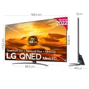 LG Televisor LG 4K QNED Mini LED, Procesador Inteligente de Gran Potencia 4K α7 Gen 5 con IA, compatible con el 100% de formatos HDR, HDR Dolby Vision y Dolby Atmos, Smart TV webOS22, perfecto para Gaming, 75QNED916QA