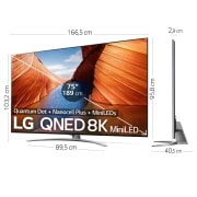 LG TV LG QNED MiniLED 8K 75'' Serie 99, Procesador Máxima Potencia, Dolby Vision / Dolby Atmos, Smart TV webOS22, perfecto para gaming., 75QNED999QB