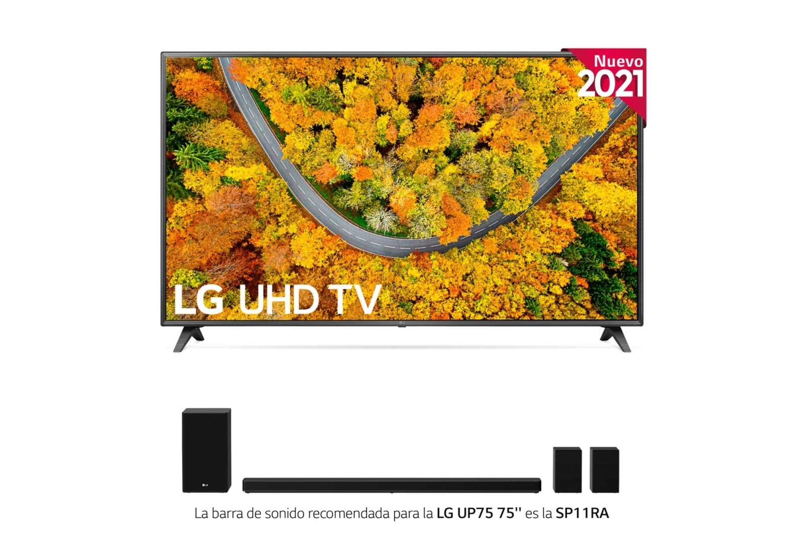 LG TV LG 4K UHD, SmartTV webOS 6.0, Procesador de Imagen 4K Quad Core, Gaming TV, Compatible HDR10 Pro y HLG [Clasificación energética G], 75UP75006LC