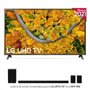 LG TV LG 4K UHD, SmartTV webOS 6.0, Procesador de Imagen 4K Quad Core, Gaming TV, Compatible HDR10 Pro y HLG [Clasificación energética G], 75UP75006LC