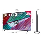 LG TV LG  UHD 4K de 75'' Serie 78, Procesador Alta Potencia, HDR10 / Dolby Digital Plus, Smart TV webOS23., 75UR78006LK