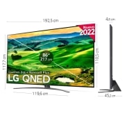 LG Televisor LG 4K QNED, Procesador Inteligente de Gran Potencia 4K a7 Gen 5 con IA, compatible con formatos HDR 10, HLG, HGiG, Smart TV webOS22, perfecto para Gaming, 86QNED816QA