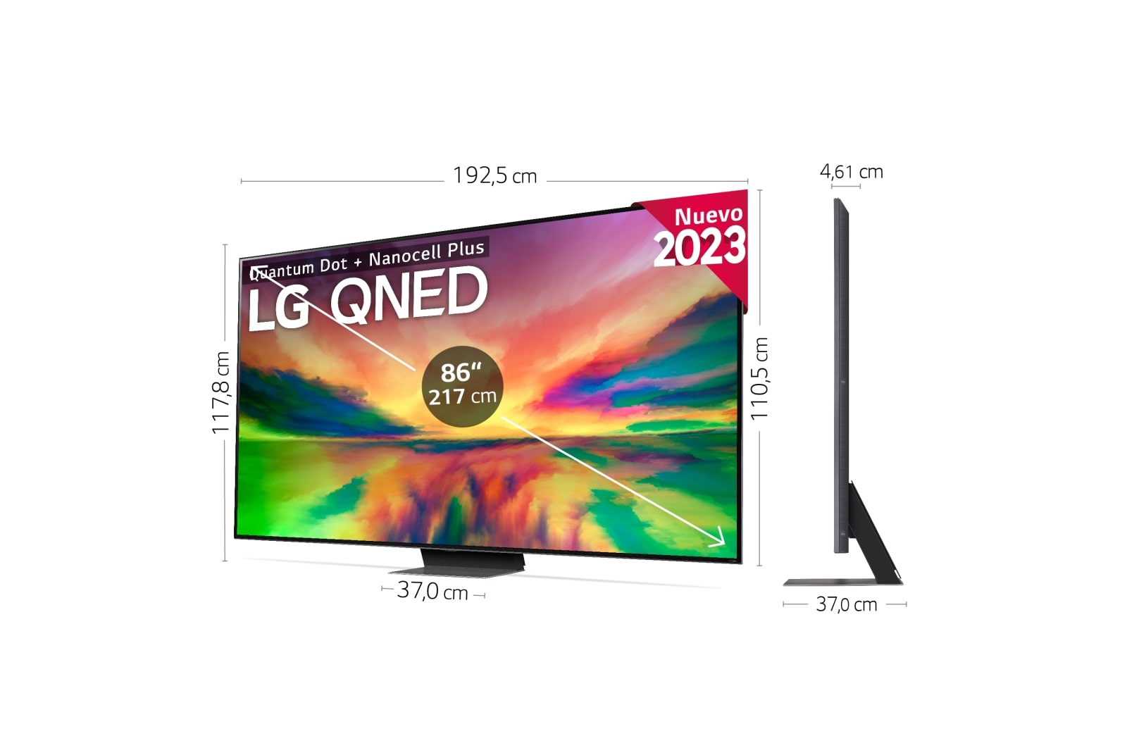 LG TV LG  QNED 4K de 86'' Serie 81, Procesador Gran Potencia, HDR10 / Dolby Digital Plus, Smart TV webOS23, perfecto para Gaming., 86QNED816RE