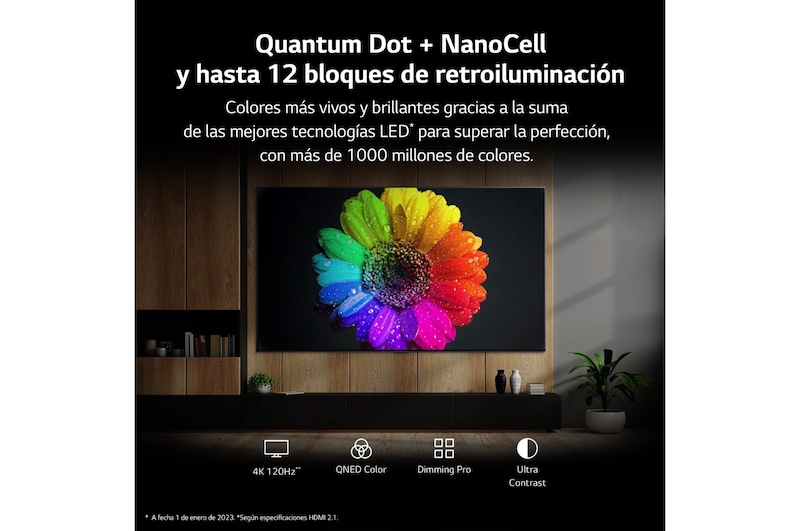 LG TV LG QNED 4K de 86'' Serie 81, Procesador Gran Potencia, HDR10 / Dolby Digital Plus, Smart TV webOS23, perfecto para Gaming., 86QNED816RE
