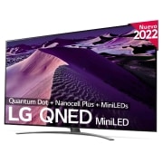 LG Televisor LG 4K QNED Mini LED, Procesador Inteligente de Gran Potencia 4K α7 Gen 5 con IA, compatible con el 100% de formatos HDR, HDR Dolby Vision y Dolby Atmos, Smart TV webOS22, perfecto para Gaming, 86QNED866QA