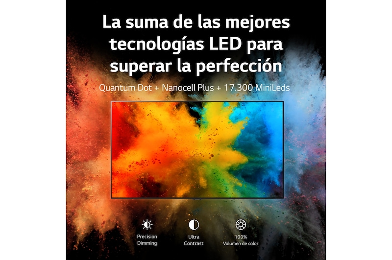 LG TV LG QNED MiniLED 4K 65'' Serie 91, Procesador Gran Potencia, Dolby Vision / Dolby Atmos, Smart TV webOS22, perfecto para gaming., 65QNED916QE