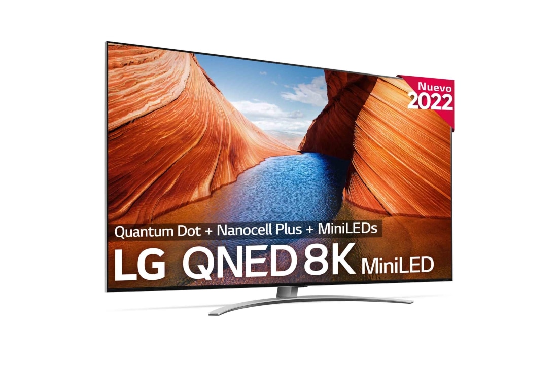 LG Televisor LG 8K QNED Mini LED, Procesador Inteligente de Máxima Potencia 8K α9 Gen 5 con IA, compatible con el 100% de formatos HDR, HDR Dolby Vision y Dolby Atmos, Smart TV webOS22, perfecto para Gaming., 86QNED996QB