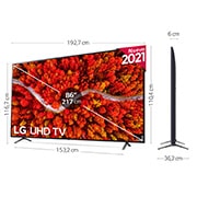 LG 4K UHD, SmartTV webOS 6.0, Procesador Inteligente 4K α7 Gen4 con AI, HDR Dolby Vision, DOLBY ATMOS, 86UP80006LA