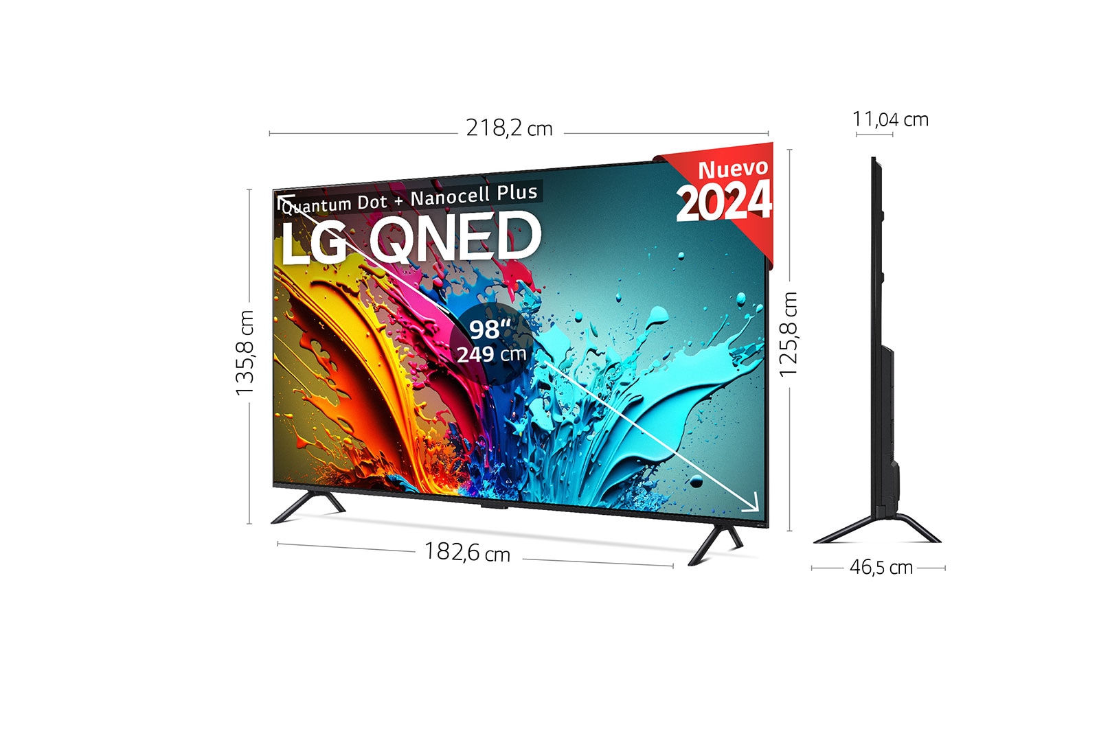 LG 98 pulgadas TV LG QNED 4K serie AI QNED89  con Smart TV WebOS24, 98QNED89T6A