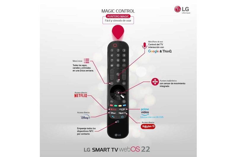 LG Televisor LG 4K OLED evo, Procesador Inteligente de Máxima Potencia 4K a9 Gen 5 con IA, compatible con el 100% de formatos HDR, HDR Dolby Vision, Dolby Atmos, Smart TV webOS22, el mejor TV para Gaming., OLED42C26LB