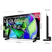 LG TV LG  OLED evo 4K de 42'' C3, Procesador Máxima Potencia, Dolby Vision / Dolby ATMOS, Smart TV webOS23, el mejor TV para Gaming., OLED42C34LA