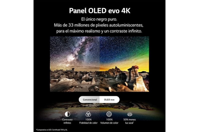 LG TV LG OLED evo 4K de 42'' C3, Procesador Máxima Potencia, Dolby Vision / Dolby ATMOS, Smart TV webOS23, el mejor TV para Gaming., OLED42C34LA