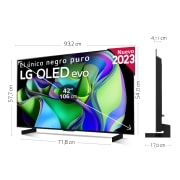 LG TV LG  OLED evo 4K de 42'' C3, Procesador Máxima Potencia, Dolby Vision / Dolby ATMOS, Smart TV webOS23, el mejor TV para Gaming., OLED42C35LA