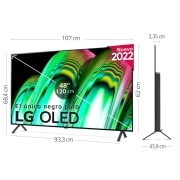 LG Televisor LG  4K OLED, Procesador Inteligente de Gran Potencia 4K a7 Gen 5 con IA, compatible con el 100% de formatos HDR, HDR Dolby Vision y Dolby Atmos, Smart TV webOS22, el mejor TV para Gaming, OLED48A26LA