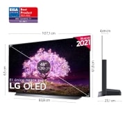 LG 4K OLED, SmartTV webOS 6.0, Procesador Inteligente 4K α9 Gen4 con AI, HDR Dolby Vision, DOLBY ATMOS [Clase de eficiencia energética G], OLED48C14LB