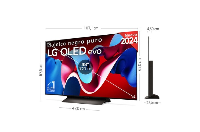 LG Outlet 48 pulgadas Smart TV LG OLED evo AI C4 4K 2024 , OLED48C45LA.OUTLET