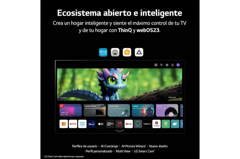 LG TV LG OLED 4K de 55'' B3, Procesador Gran Potencia, Dolby Vision / Dolby ATMOS, Smart TV webOS23, el mejor TV para Gaming., OLED55B36LA