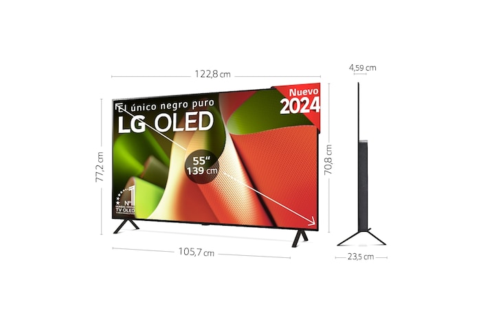 LG Outlet 55 pulgadas TV LG OLED 4K serie B4 con Smart TV WebOS24, OLED55B42LA.OUTLET