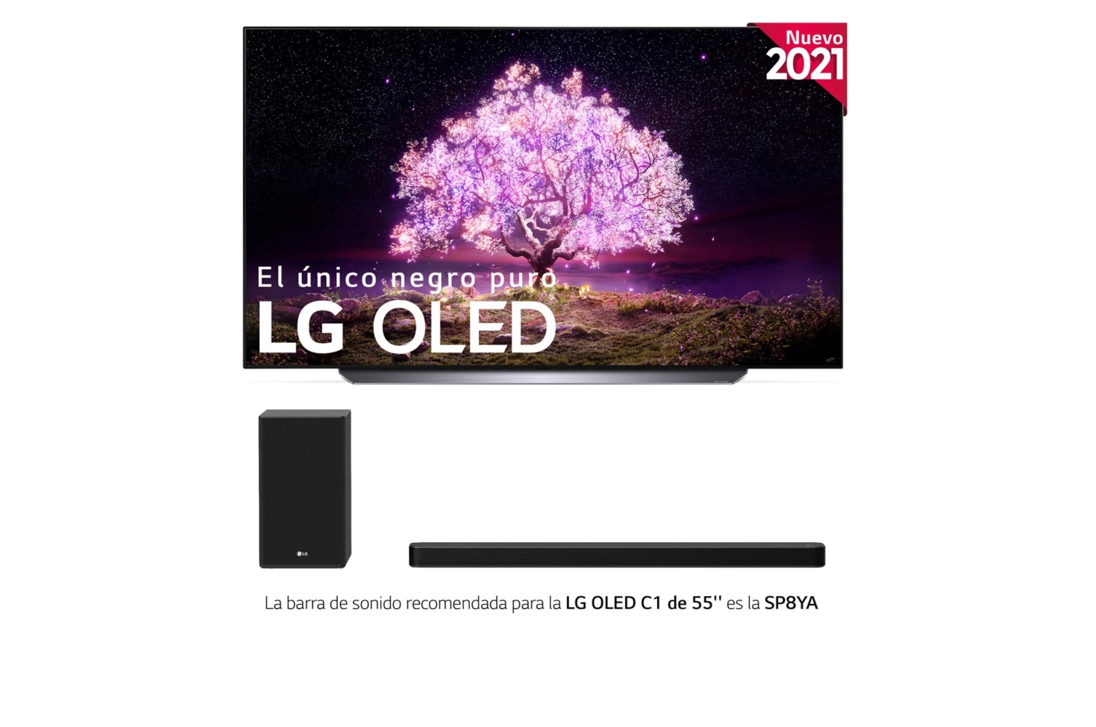 LG 4K OLED, SmartTV webOS 6.0, Procesador Inteligente 4K α9 Gen4 con AI, HDR Dolby Vision, DOLBY ATMOS [Clase de eficiencia energética G], OLED55C14LB