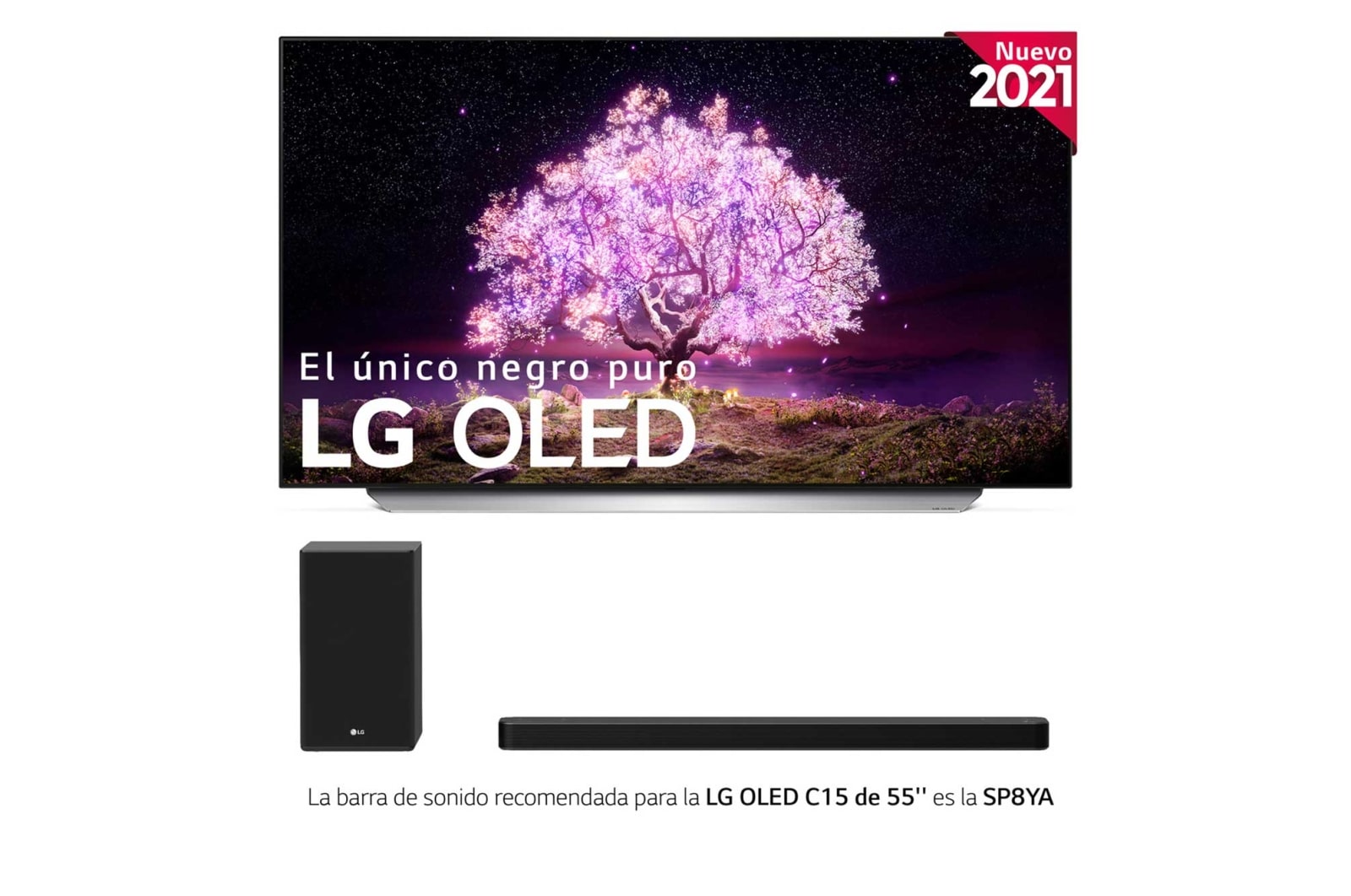 LG 4K OLED, SmartTV webOS 6.0, Procesador Inteligente 4K α9 Gen4 con AI, HDR Dolby Vision, DOLBY ATMOS [Clase de eficiencia energética G], OLED55C15LA