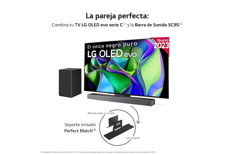 LG TV LG OLED evo 4K de 55'' C3, Procesador Máxima Potencia, Dolby Vision / Dolby ATMOS, Smart TV webOS23, el mejor TV para Gaming., OLED55C34LA