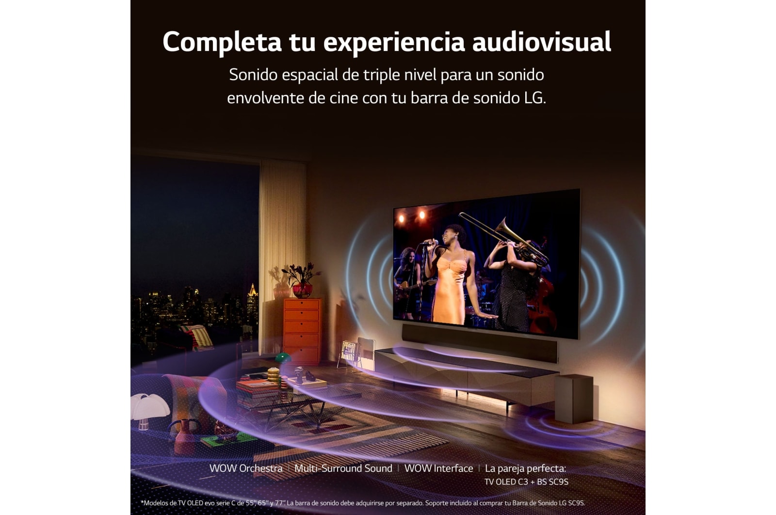 LG TV LG  OLED evo 4K de 55'' C3, Procesador Máxima Potencia, Dolby Vision / Dolby ATMOS, Smart TV webOS23, el mejor TV para Gaming., OLED55C34LA