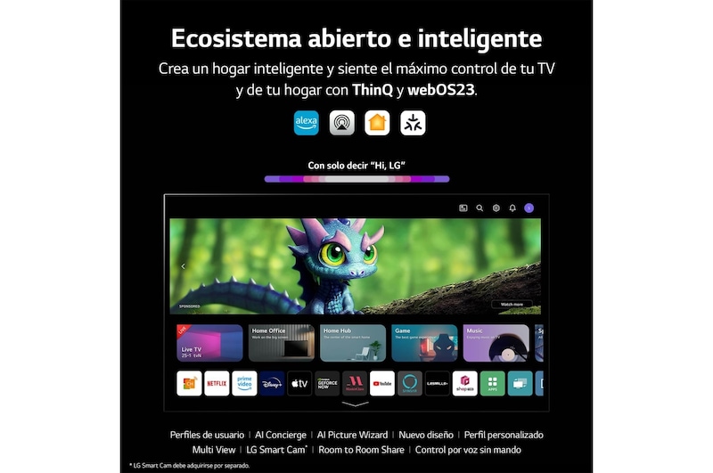 LG TV LG OLED evo 4K de 55'' C3, Procesador Máxima Potencia, Dolby Vision / Dolby ATMOS, Smart TV webOS23, el mejor TV para Gaming., OLED55C35LA