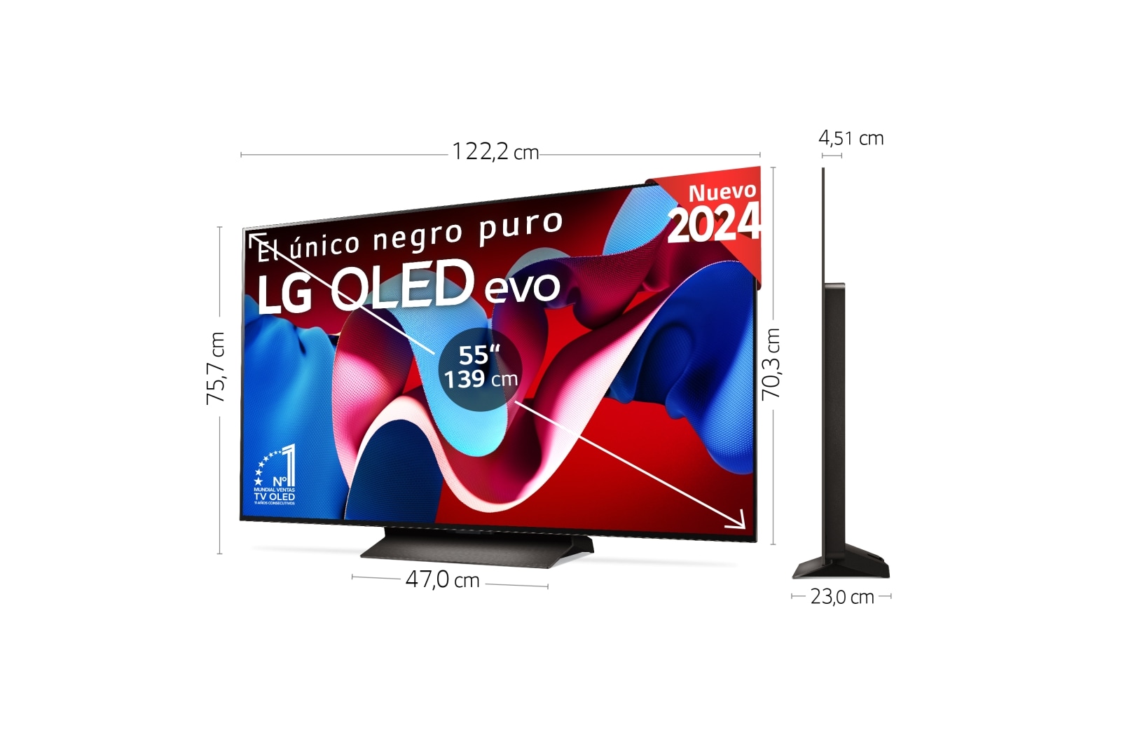 LG 55 pulgadas Smart TV LG OLED evo AI C4 4K 2024, OLED55C44LA