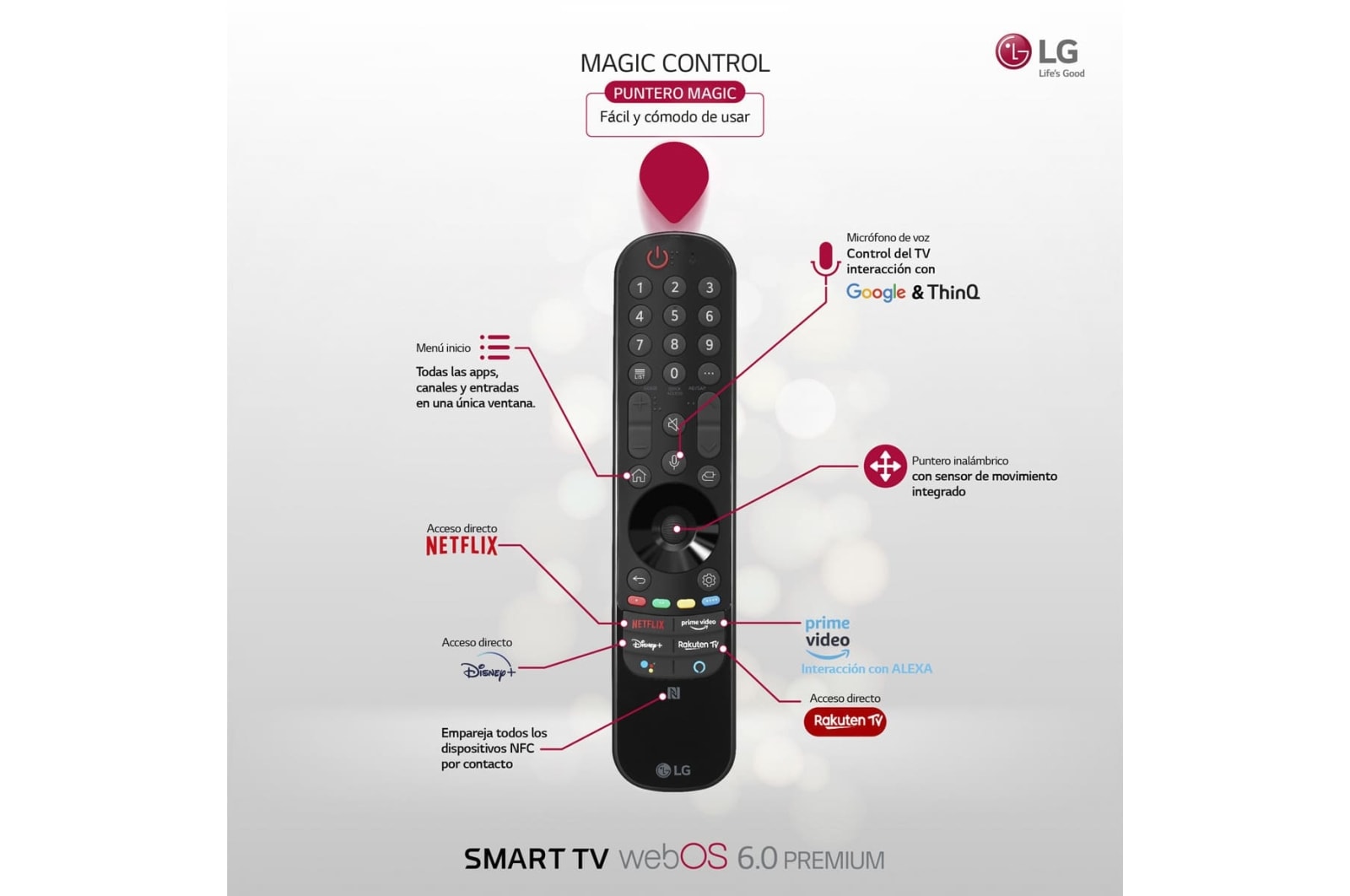 LG Televisor LG  4K OLED, Procesador Inteligente de Máxima Potencia 4K a9 Gen 5 con IA, compatible con el 100% de formatos HDR, HDR Dolby Vision, Dolby Atmos, Smart TV webOS22, el mejor TV para Gaming., OLED55CS6LA